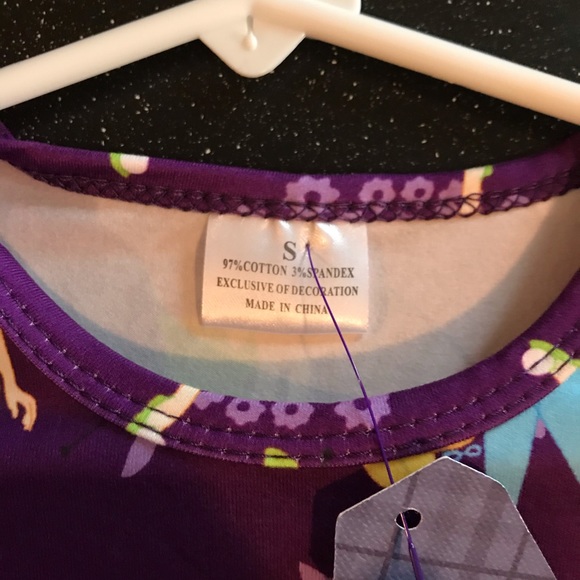 Purple Tinkerbell Long Sleeve Dress w/Ruffle - Picture 2 of 2